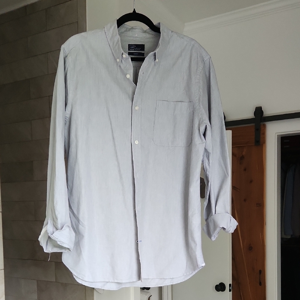 GAP Modern Oxford Shirt in Gray XL